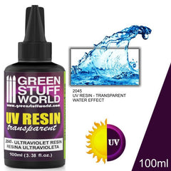 Clear Resin for Water or Other Effects - UV Curing Transparent Resin - Green Stuff World - 100 mL Bottle - Gootzy Gaming