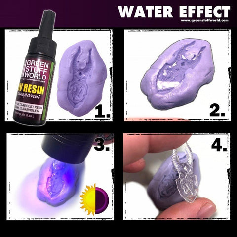 Clear Resin for Water or Other Effects - UV Curing Transparent Resin - Green Stuff World - 17 mL Dropper Bottle - Gootzy Gaming