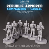 Clone Commando Casual Squad - SW Legion Compatible (38-40mm tall) Multi-Piece High Quality 8k Resin 3D Print - Dark Fire Designs - Gootzy Gaming