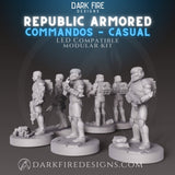Clone Commando Casual Squad - SW Legion Compatible (38-40mm tall) Multi-Piece High Quality 8k Resin 3D Print - Dark Fire Designs - Gootzy Gaming