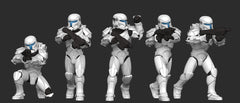 Clone Commando Squad - 5 Mini Bundle - SW Legion Compatible (38-40mm tall) Multi-Piece Resin 3D Print - Dark Fire Designs - Gootzy Gaming