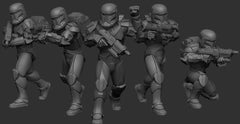 Clone Commando Squad - 5 Mini Bundle - SW Legion Compatible (38 - 40mm tall) Multi - Piece Resin 3D Print - Dark Fire Designs - Gootzy Gaming