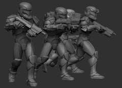 Clone Commando Squad - 5 Mini Bundle - SW Legion Compatible (38-40mm tall) Multi-Piece Resin 3D Print - Dark Fire Designs - Gootzy Gaming