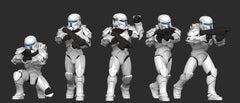 Clone Commando Squad - 5 Mini Bundle - SW Legion Compatible (38 - 40mm tall) Multi - Piece Resin 3D Print - Dark Fire Designs - Gootzy Gaming