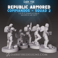 Clone Commando Squad Set 2 - SW Legion Compatible (38-40mm tall) Multi-Piece High Quality 8k Resin 3D Print - Dark Fire Designs - Gootzy Gaming