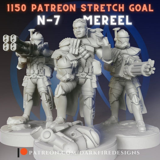 Clone Elite N - 7 Mereel, ARC Heavy Gunner - SW Legion Compatible Miniature (38 - 40mm tall) High Quality 8k Resin 3D Print - Dark Fire Designs - Gootzy Gaming