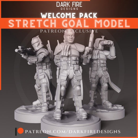 Clone Scout Commander N - 6 Kom'rk - SW Legion Compatible Miniature (38 - 40mm tall) High Quality 8k Resin 3D Print - Dark Fire Designs - Gootzy Gaming