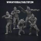 Clone Scuba Full Squad - 5 Miniature Bundle - SW Legion Compatible (38-40mm tall) Resin 3D Print - Nyverdale Tabletop - Gootzy Gaming