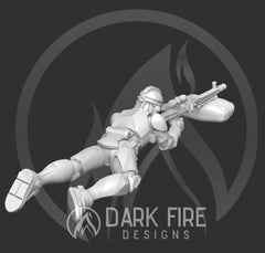 Clone Sniper Trooper Miniature - SW Legion Compatible (38 - 40mm tall) Multi - Piece Resin 3D Print - Dark Fire Designs - Gootzy Gaming