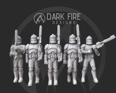 Clone Trooper Rank Formation Miniature - SW Legion Compatible (38 - 40mm tall) Resin 3D Print - Dark Fire Designs - Gootzy Gaming