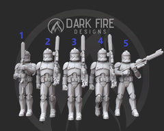 Clone Trooper Rank Formation Miniature - SW Legion Compatible (38 - 40mm tall) Resin 3D Print - Dark Fire Designs - Gootzy Gaming