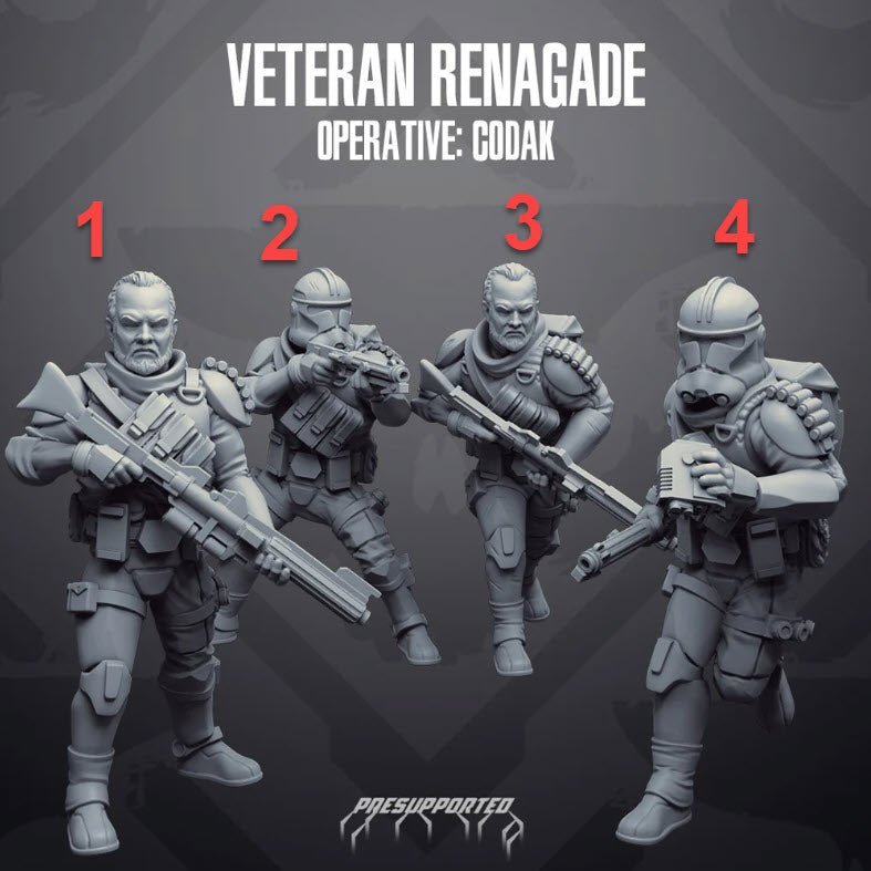 Clone Veteran Operative Codak - SW Legion Compatible Miniature (38 - 40mm tall) High Quality 8k Resin 3D Print - Skullforge Studios - Gootzy Gaming