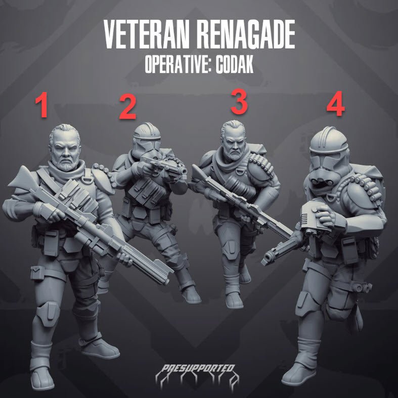 Clone Veteran Operative Codak - SW Legion Compatible Miniature (38-40mm tall) High Quality 8k Resin 3D Print - Skullforge Studios - Gootzy Gaming