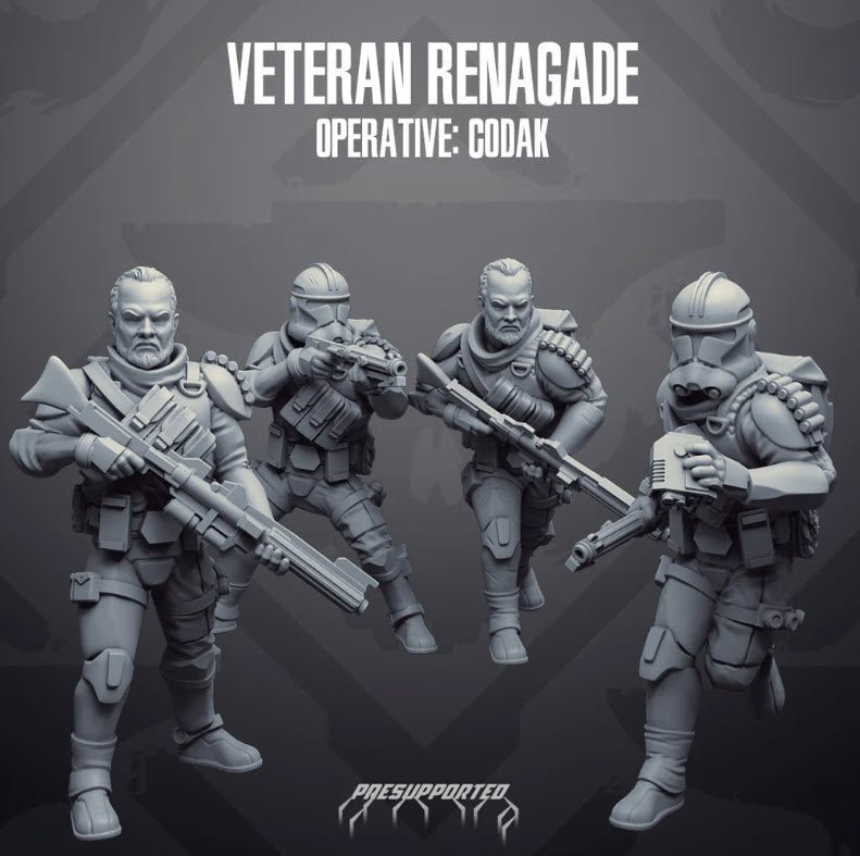 Clone Veteran Operative Codak - SW Legion Compatible Miniature (38 - 40mm tall) High Quality 8k Resin 3D Print - Skullforge Studios - Gootzy Gaming