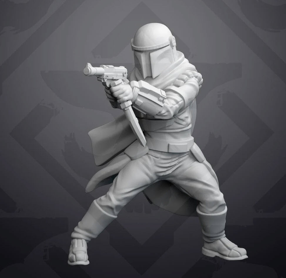 Close Combat Mando Acolyte Miniature - SW Legion Compatible (38 - 40mm tall) Resin 3D Print - Skullforge Studios - Gootzy Gaming