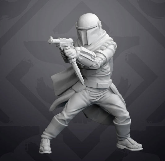Close Combat Mando Acolyte Miniature - SW Legion Compatible (38-40mm tall) Resin 3D Print - Skullforge Studios - Gootzy Gaming
