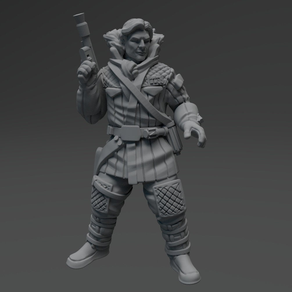 Cold Scruffy Scoundrel Miniature - SW Legion Compatible (38 - 40mm tall) Resin 3D Print - Skullforge Studios - Gootzy Gaming