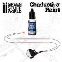 Conductive Paint - Silver Waterbased Paint for LEDs - Green Stuff World - 15 mL Dropper Bottle - Gootzy Gaming