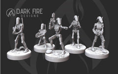 Confederate Basic 1 Droids V2 - 5 miniature bundle - SW Legion Compatible (38 - 40mm tall) Multi - Piece Resin 3D Print - Dark Fire Designs - Gootzy Gaming