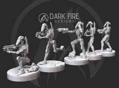Confederate Droid B1 Spec Ops Squad - 5 Miniature Bundle - SW Legion Compatible (38 - 40mm tall) Resin 3D Print - Dark Fire Designs - Gootzy Gaming