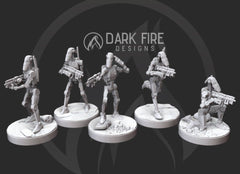 Confederate Droid B1 Spec Ops Squad - 5 Miniature Bundle - SW Legion Compatible (38 - 40mm tall) Resin 3D Print - Dark Fire Designs - Gootzy Gaming