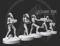 Confederate Droid B1 Spec Ops Squad - 5 Miniature Bundle - SW Legion Compatible (38 - 40mm tall) Resin 3D Print - Dark Fire Designs - Gootzy Gaming