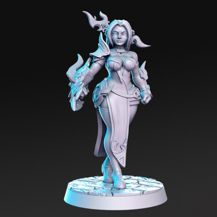 Confidant Female Monk - Single Roleplaying Miniature for D&D or Pathfinder - 32mm Scale Resin 3D Print - RN EStudios - Gootzy Gaming