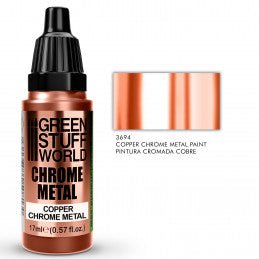 Copper - Copper Chrome Metallic Paint - Green Stuff World - 17 mL Dropper Bottle - Gootzy Gaming
