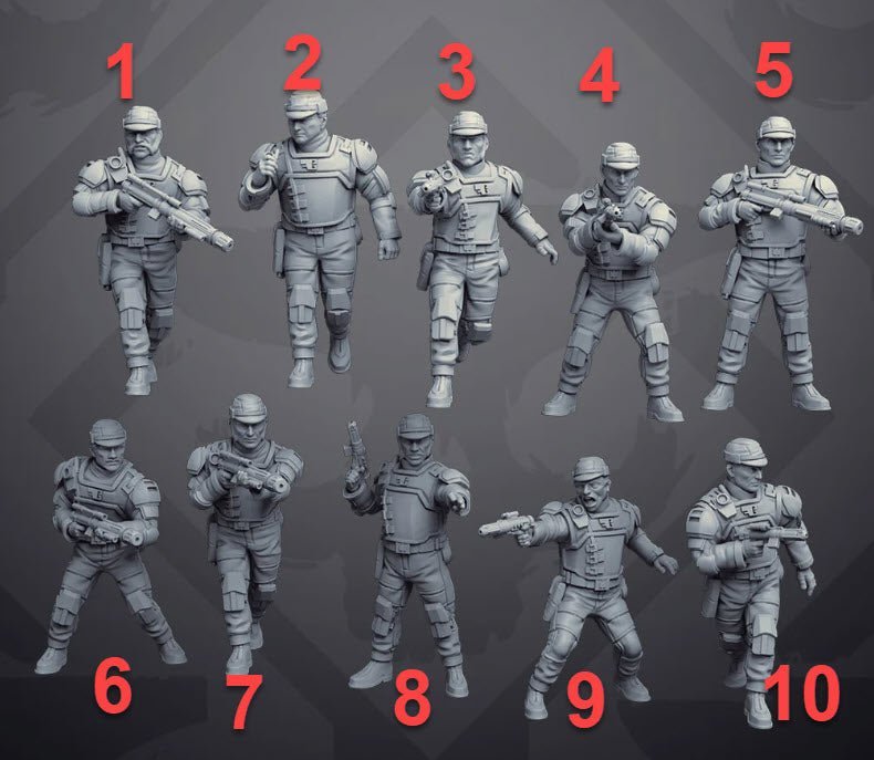 Corpo Security Guards - SW Legion Compatible Miniature (38 - 40mm tall) High Quality 8k Resin 3D Print - Skullforge Studios - Gootzy Gaming
