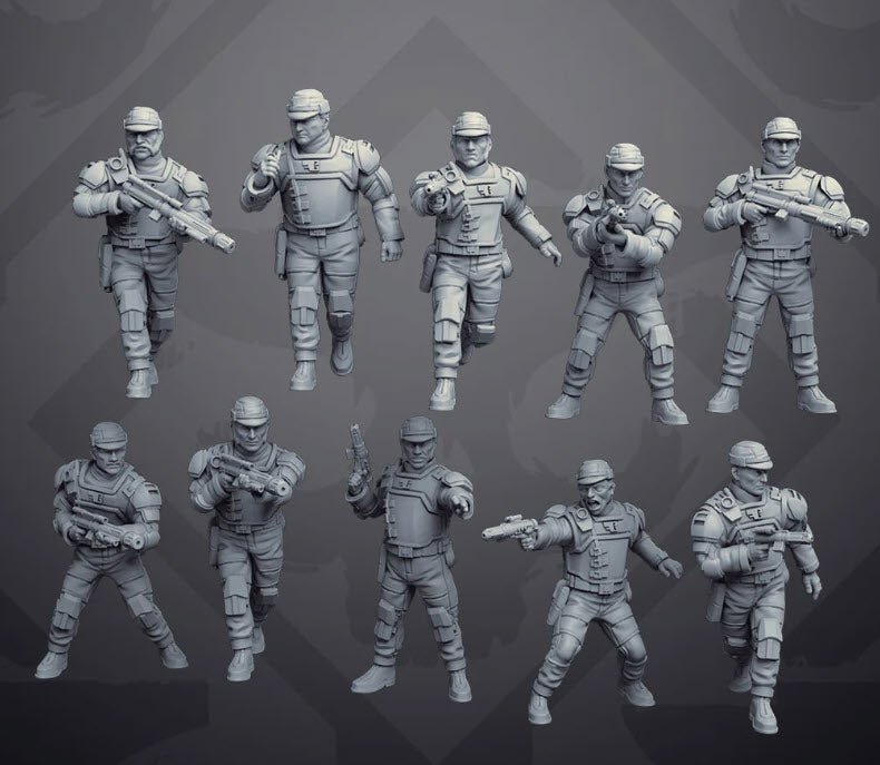 Corpo Security Guards - SW Legion Compatible Miniature (38 - 40mm tall) High Quality 8k Resin 3D Print - Skullforge Studios - Gootzy Gaming