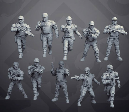 Corpo Security Guards - SW Legion Compatible Miniature (38 - 40mm tall) High Quality 8k Resin 3D Print - Skullforge Studios - Gootzy Gaming