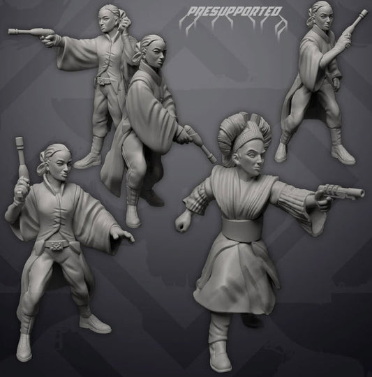 Council Queen and Handmaidens - Single Miniature - SW Legion Compatible (38 - 40mm tall) Resin 3D Print - Skullforge Studios - Gootzy Gaming