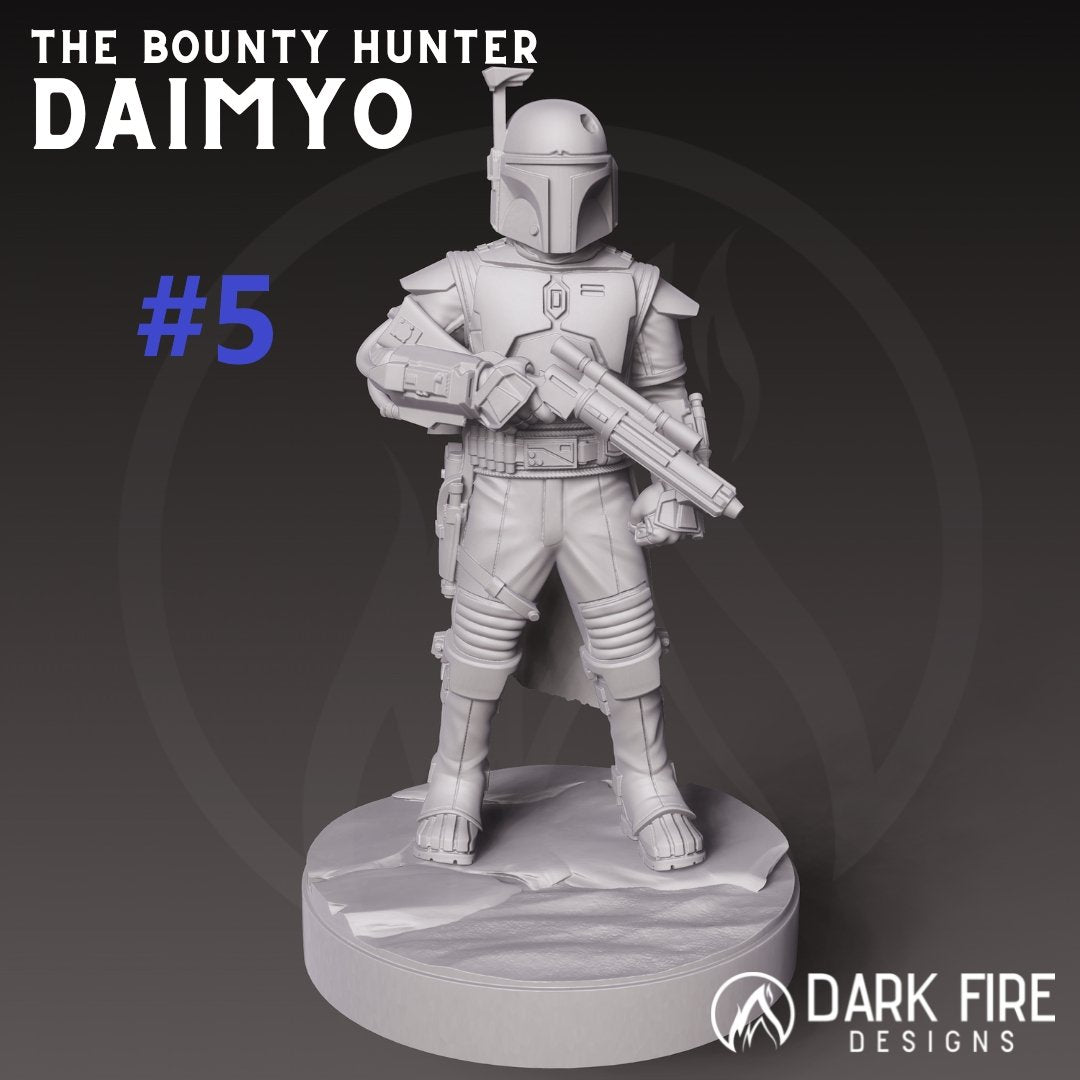 Crime Lord Mando Miniature - SW Legion Compatible (38 - 40mm tall) Resin 3D Print - Dark Fire Designs - Gootzy Gaming