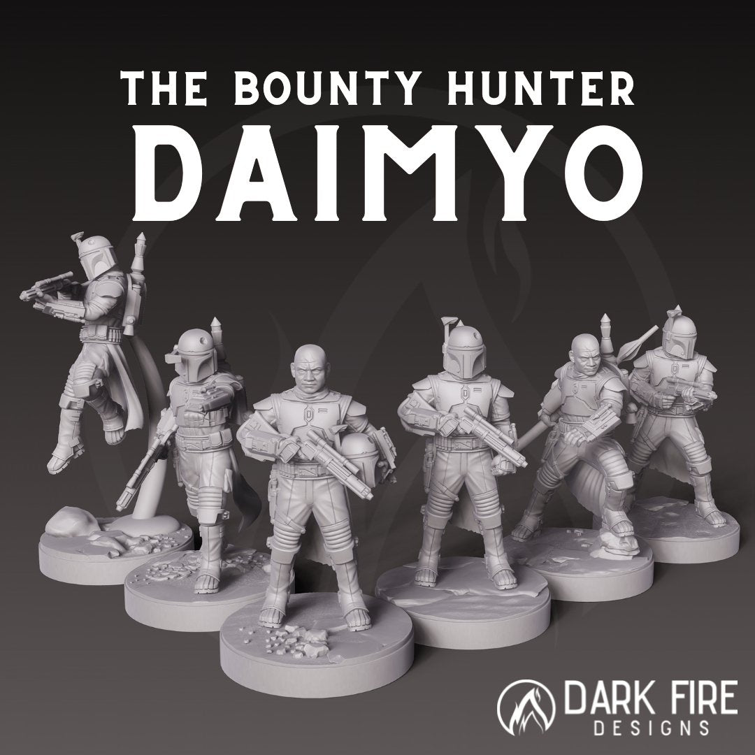 Crime Lord Mando Miniature - SW Legion Compatible (38 - 40mm tall) Resin 3D Print - Dark Fire Designs - Gootzy Gaming