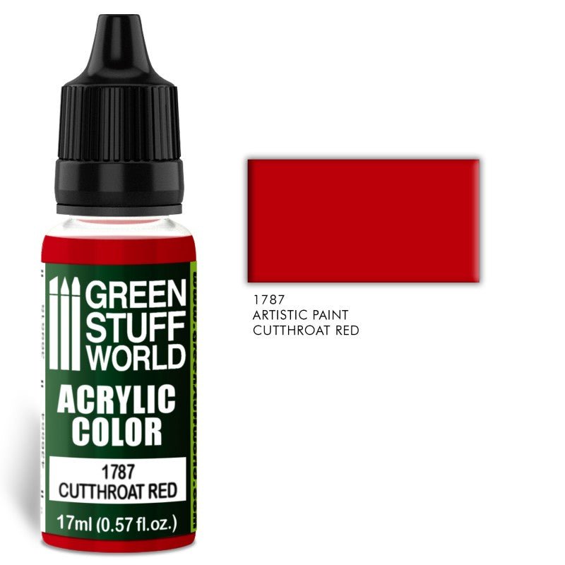 Cutthroat Red - Matte Acrylic Paint - Green Stuff World - 17 mL Dropper Bottle - Gootzy Gaming