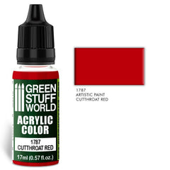 Cutthroat Red - Matte Acrylic Paint - Green Stuff World - 17 mL Dropper Bottle - Gootzy Gaming