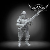 Cybernetic Cold Weather Bounty Hunter Miniature - SW Legion Compatible (38-40mm tall) Resin 3D Print - Black Remnant - Gootzy Gaming