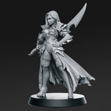 Dalila, Seducing Ruthless Swordswoman - Single Roleplaying Miniature for D&D or Pathfinder - 32mm Scale Resin 3D Print - RN EStudios - Gootzy Gaming