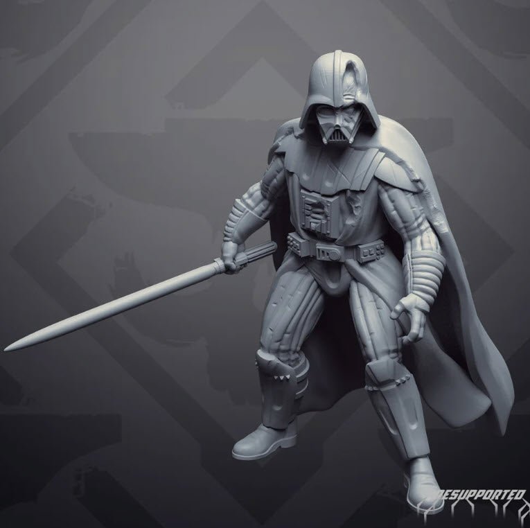 Damaged Helmeted Dark Lord - SW Legion Compatible (38 - 40mm tall) Resin 3D Print - Skullforge Studios - Gootzy Gaming