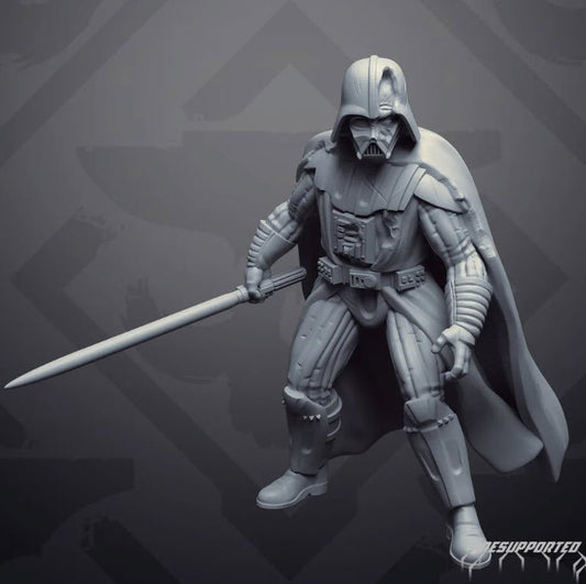 Damaged Helmeted Dark Lord - SW Legion Compatible (38 - 40mm tall) Resin 3D Print - Skullforge Studios - Gootzy Gaming