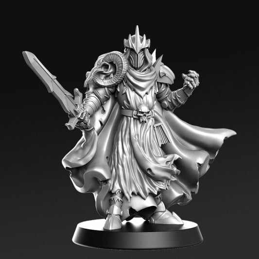 Dark Armies Leader - Single Roleplaying Miniature for D&D or Pathfinder - 32mm Scale Resin 3D Print - RN EStudios - Gootzy Gaming