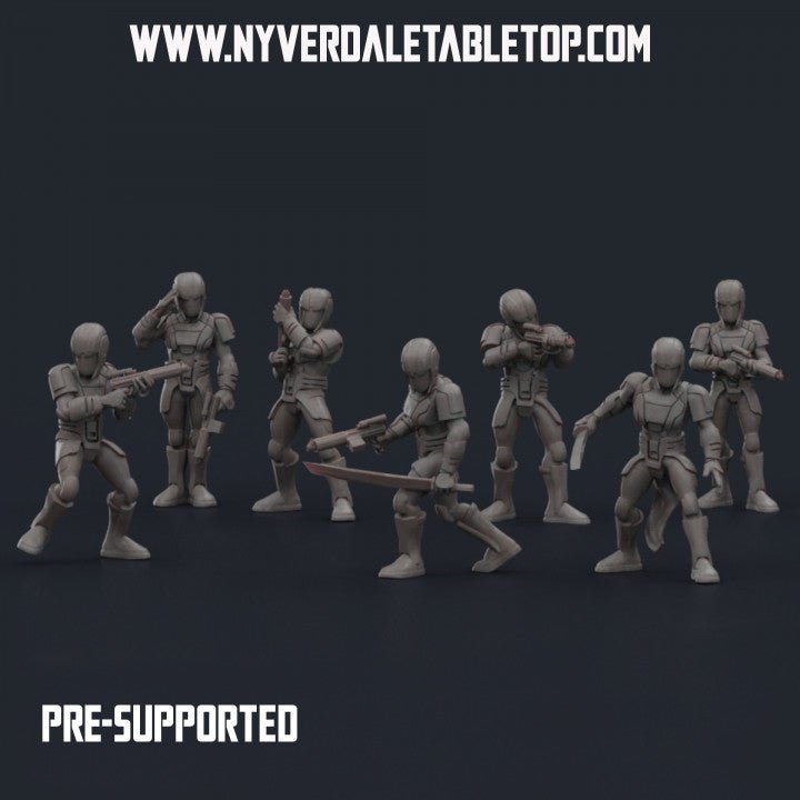 Dark Assault Trooper Squad- 7 Miniature Bundle - SW Legion Compatible (38-40mm tall) Resin 3D Print - Nyverdale Tabletop - Gootzy Gaming