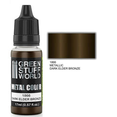 Dark Elder Bronze - Dark Bronze Metallic Paint - Green Stuff World - 17 mL Dropper Bottle - Gootzy Gaming