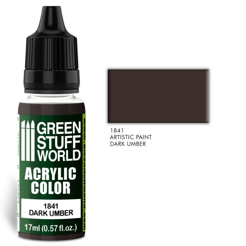 Dark Umber - Matte Acrylic Paint - Green Stuff World - 17 mL Dropper Bottle - Gootzy Gaming
