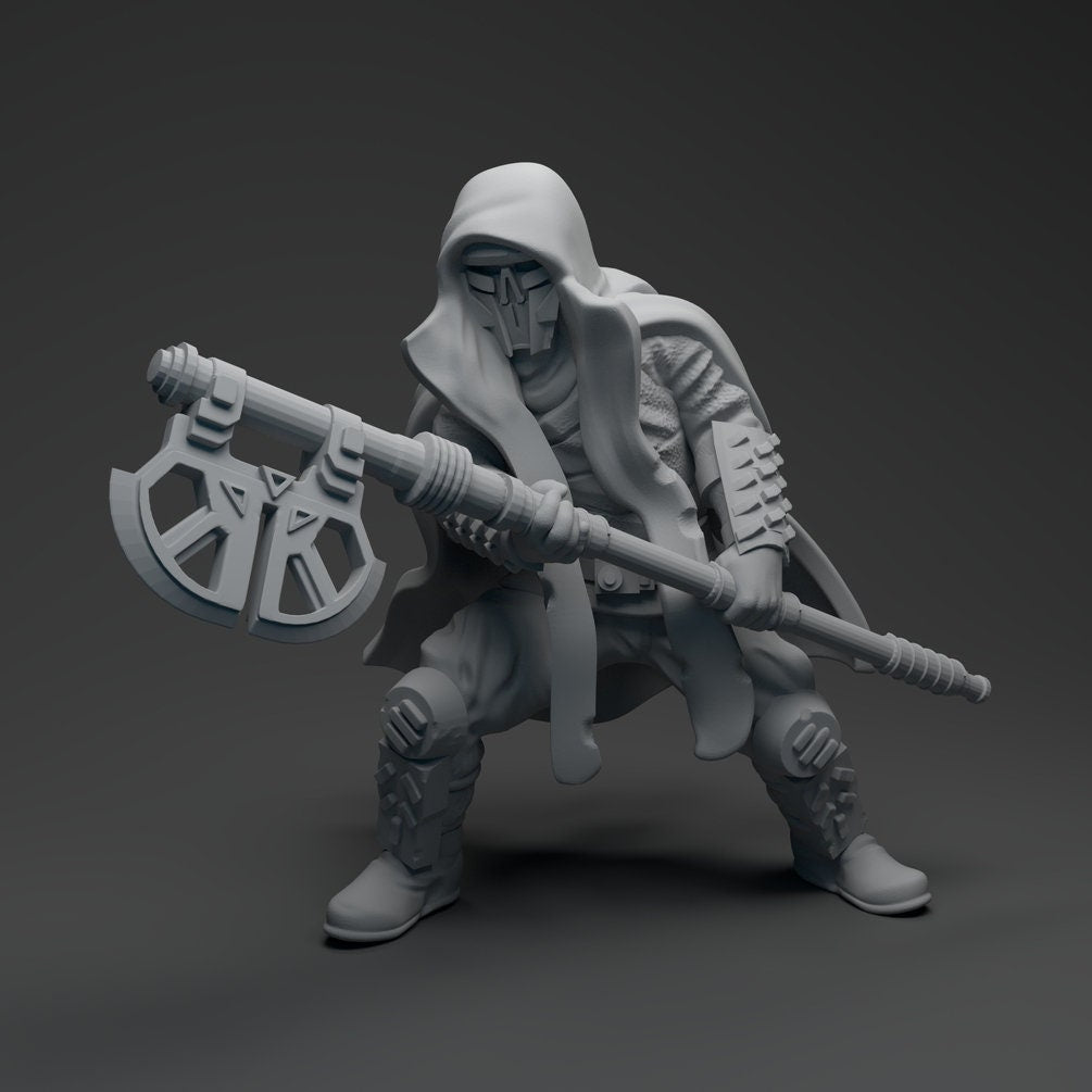 Dark Warrior Axe Knight Miniature - SW Legion Compatible (38 - 40mm tall) Resin 3D Print - Skullforge Studios - Gootzy Gaming