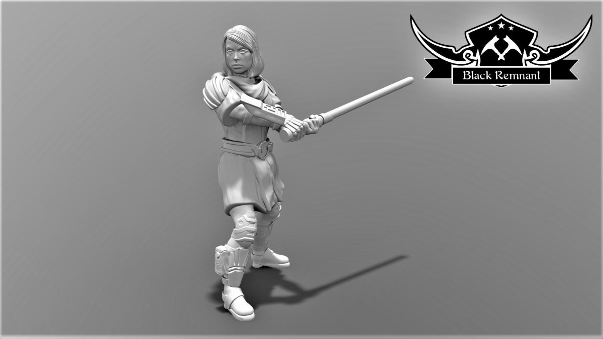 Dark Warrior Lana Miniature - SW Legion Compatible (38-40mm tall) Resin 3D Print - Black Remnant - Gootzy Gaming