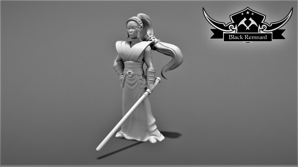 Dark Wizard Warrior Mala Miniature - SW Legion Compatible (38-40mm tall) Resin 3D Print - Black Remnant - Gootzy Gaming