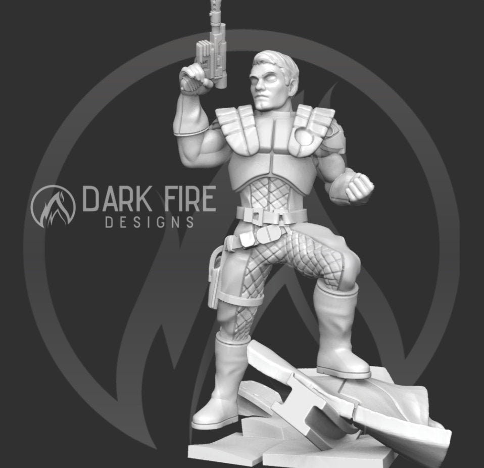 Dashing Smuggler Miniature - SW Legion Compatible (38-40mm tall) Multi-Piece Resin 3D Print - Dark Fire Designs - Gootzy Gaming