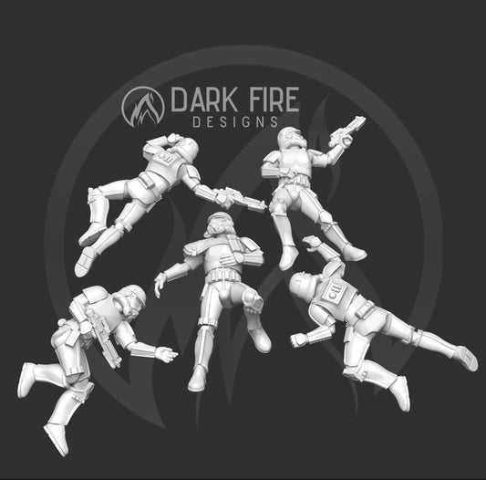Defeated Authority Regular Trooper Squad - 5 Mini Bundle - SW Legion Compatible (38 - 40mm tall) Resin 3D Print - Dark Fire Designs - Gootzy Gaming