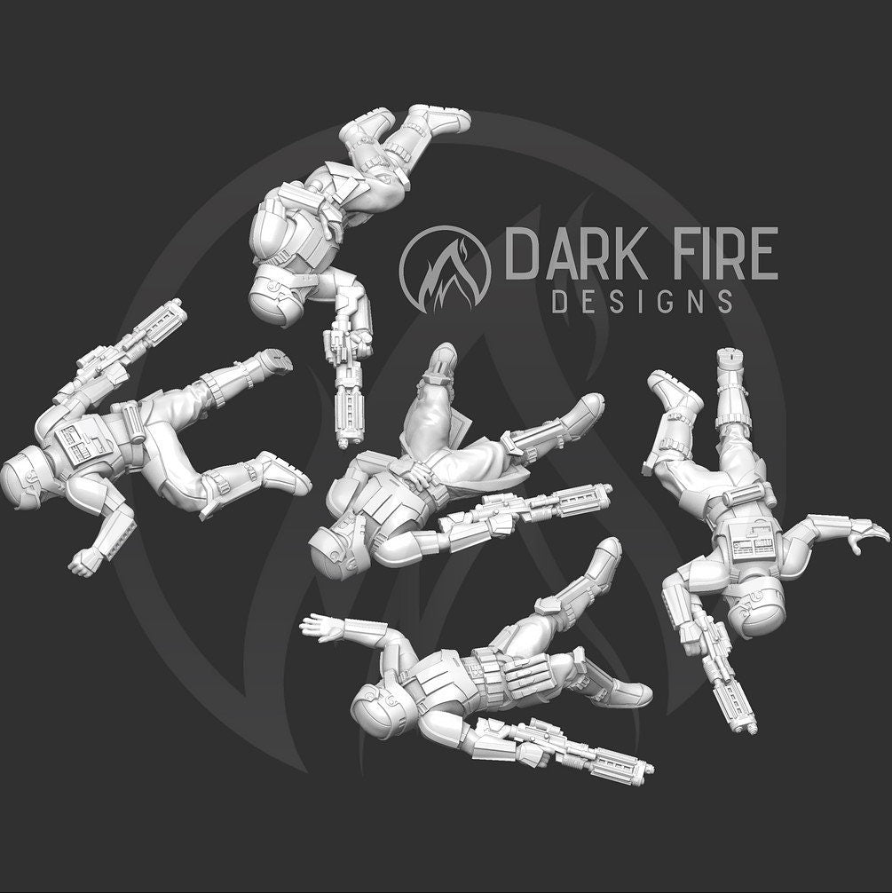 Defeated Authority Tropical Squad - 5 miniature bundle - SW Legion Compatible (38 - 40mm tall) Resin 3D Print - Dark Fire Designs - Gootzy Gaming